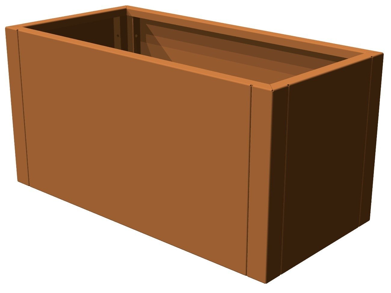 Cortenstål plantekasse CUBY 80 x 40 x 40 cm