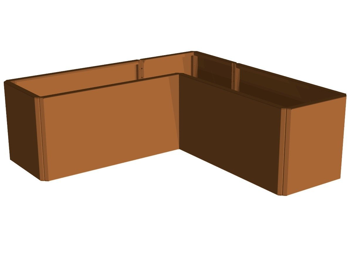 Vinkel plantekasse cortenstål EDGY 117 x 117 x 40 x 40 cm