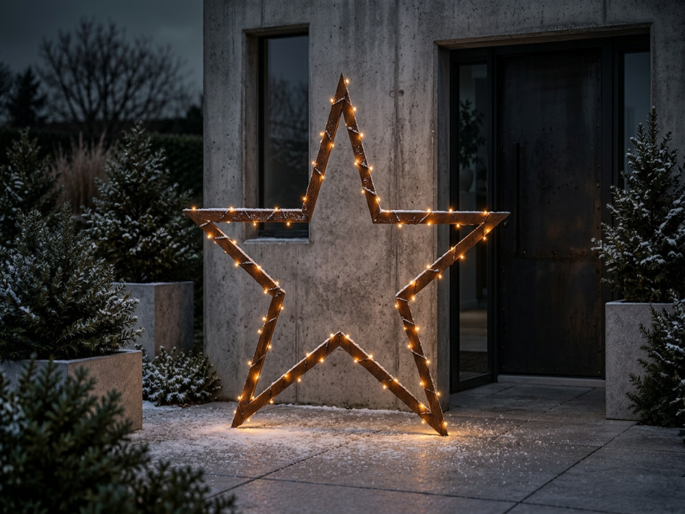 Stern aus Cortenstahl – Weihnachtsdekoration