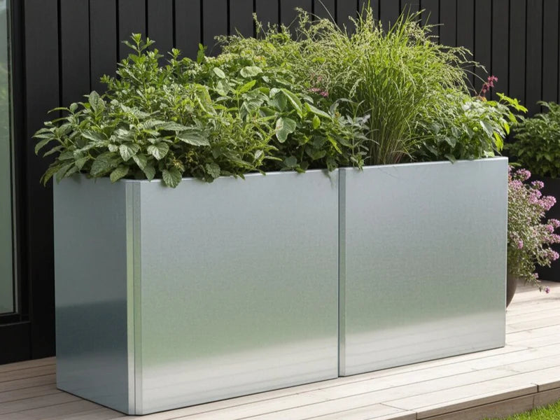 blumenkasten 40 x 80 Pflanzkasten EDGY aus verzinktem Stahl 157 x 40 x 80 cm