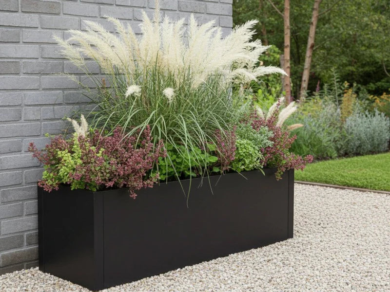 Schwarzer Pflanzkasten CUBY 120 x 40 x 40 cm