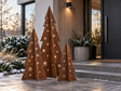 Weihnachtsbaum aus Cortenstahl – mit Sternen und Schneeflocken (80 / 120 / 180 cm)