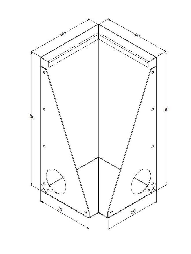 Cortenstål støttemur H60 x 30 x 30 cm - udv. hjørne