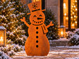 Schneemann aus Cortenstahl – Weihnachtsdekoration (35 / 50 / 80 cm)