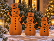 Schneemann aus Cortenstahl – Weihnachtsdekoration (35 / 50 / 80 cm)
