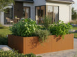 CUBY Hochbeet aus Cortenstahl mit Gemüse im Garten