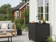 CUBY Spülmodul aus schwarz lackiertem Stahl auf moderner Terrasse