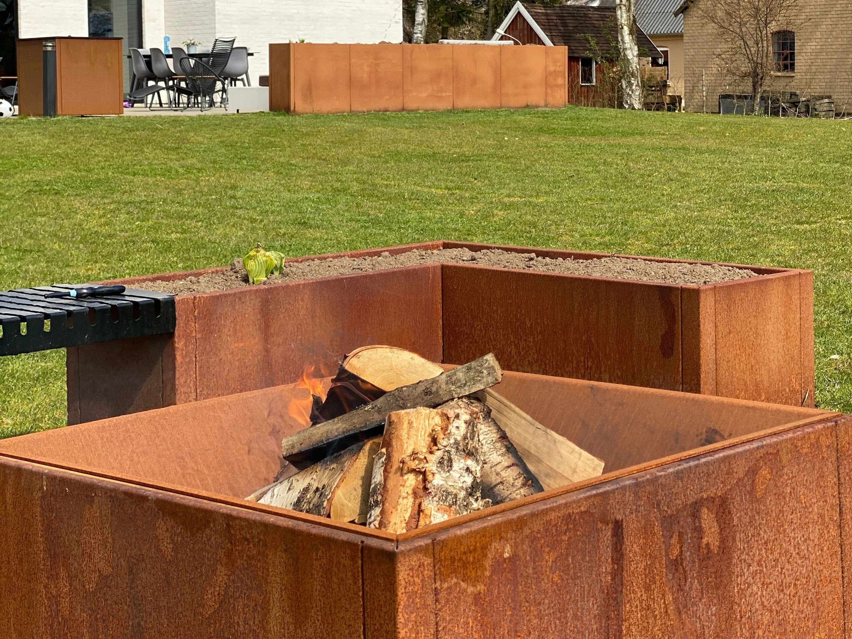 Bålsted i cortenstål CUBY