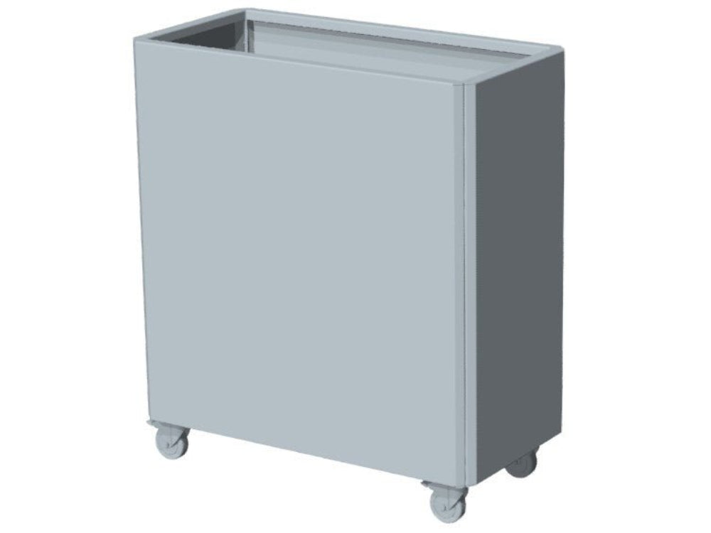 EDGY Pflanzkübel aus verzinktem Stahl in hoher Ausführung mit Rollen