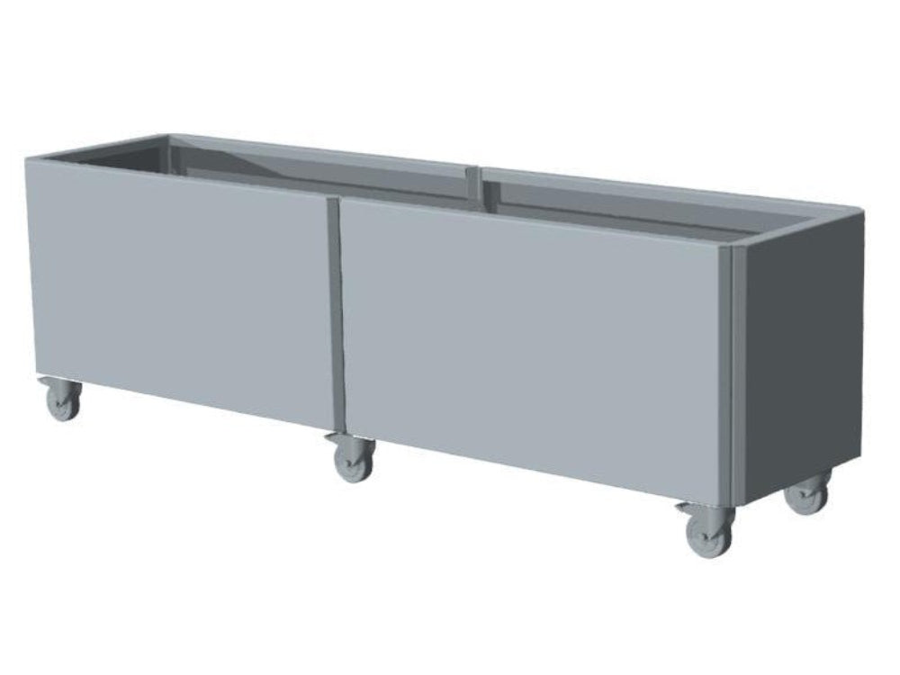 EDGY Pflanzkübel aus verzinktem Stahl mit Rollen