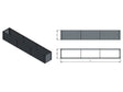 Technische Maßskizze eines modularen Pflanzkübels aus verzinktem Stahl nach Maß