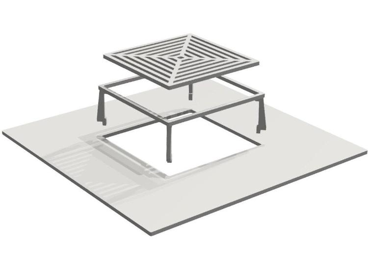 Bålgrill galvaniseret stål CUBY 80 x 80 x 40 cm